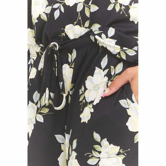 NEW Flora Nikrooz Ladies 2 Piece Pajamas PJs Set Women's Size XXL Black Floral - Picture 3 of 7